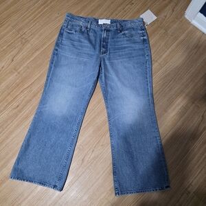 MOTHER Superior  The Bookie Flood High Rise Jeans Size 34 Light Blue Soft